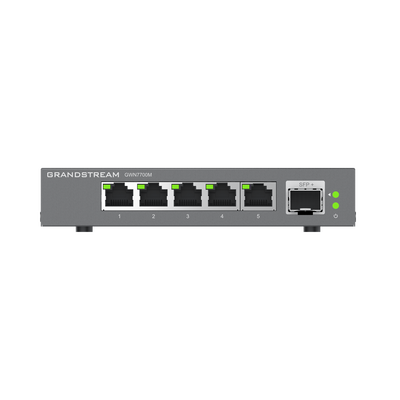 [GWN7700M] Switches de red Multi-Gigabit de 2.5G No Administrable / 5 Puertos RJ45 de 100/1000/2500Mbps / 1 puerto de fibra SFP+