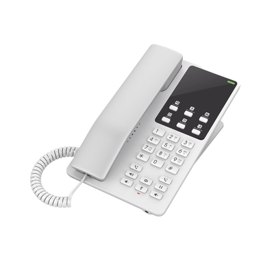 [GHP620W] Teléfono IP Hotelero Wi-Fi, 2 líneas SIP con 2 cuentas, codec Opus, IPV4/IPV6, color blanco, con gestión en la nube GDMS