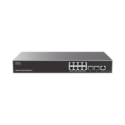 [GWN7811] Switch Capa 3 Administrable / 8 puertos 10/100/1000 Mbps + 2 Puertos SFP+ 10 Gigabit / Compatible con GWN Cloud.