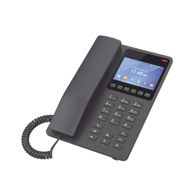 [GHP631W] Teléfono IP WiFi Hotelero con pantalla LCD a color, 2 líneas SIP con 2 cuentas, codec Opus, IPV4/IPV6, color negro, con gestión en la nube GDMS