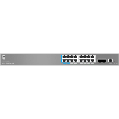 [GWN7802P-PRO] Switch de Red Empresarial L2++ / Serie GWN7800 Pro / 16 Puertos Gigabit PoE 250W / 2 Puertos SFP+ / Gestión Cloud GDMS / VLAN 4K / QoS Avanzado / Seguridad Integral