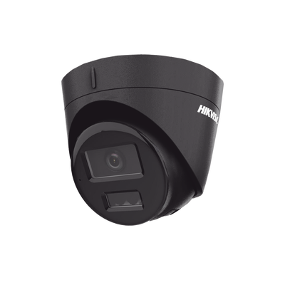 [DS-2CD1343G2-LIUF/BLACK] [Dual Light] Turret IP 4 Megapixel / Color Negro /  Lente 2.8 mm / 30 mts IR + 30 mts Luz Blanca / Micrófono Integrado / ACUSENSE Lite / Exterior IP67 / H.265 / PoE / ONVIF / Micro SD