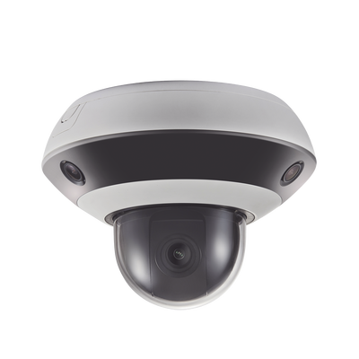 [DS-2PT3326IZ-DE3(B)] Mini Domo PanoVu 2 Megapixel / 1 PTZ 4X Zoom + 3 Lentes Panorámicos 360° / H.265 / 10 mts IR / Uso en Interior / PoE+ / dWDR / Micro SD