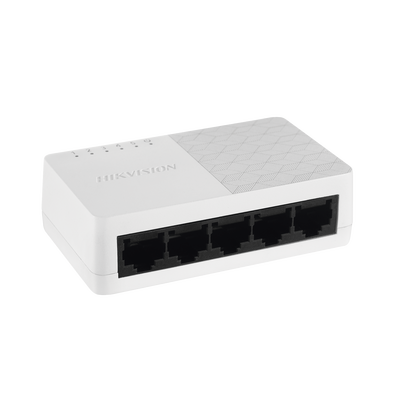 [DS-3E0105D-O] Switch No Administrable de 5 Puertos para Escritorio / Fast Ethernet  10 / 100 Mbps / Diseño Compacto y Estetico
