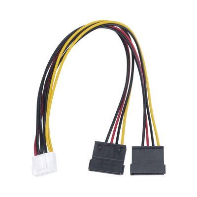 [101-502-385] Cable Doble de Corriente SATA / Compatible con DVR's epcom / HIKVISION / 25 cms de Longitud