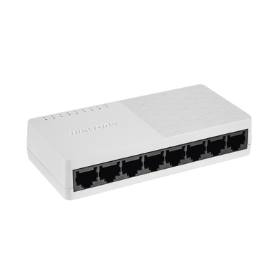 [DS-3E0108D-O] Switch No Administrable de Escritorio de 8 Puertos / Fast Ethernet  10 / 100 Mbps / Diseño Compacto y Estetico