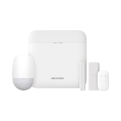 [DS-PWA48-KSLIM] (AX PRO) KIT de Alarma AX PRO / Incluye: 1 Hub con bateria de respaldo / 1 Sensor PIR / 1 Contacto Magnético slim / 1 Control Remoto / WiFi / Compatible con Hik-Connect P2P