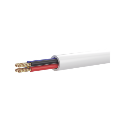 [DS-1AC4AUC0M] Bobina de 100 Metros (328.08 Pies) de Cable Multifilar / CCA / 4 x 22 AWG / Color Blanco / PVC / CCAM / Uso en Interior / Aplicaciones en Alarmas - Automatización