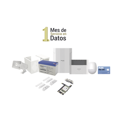 [DS-PHA64-LP/GSM] KIT Panel de Alarma HYBRID PRO / 1 Panel Híbrido / 1 Monitor LCD / 2 Contactos Magnéticos / 1 PIR / 1 Batería 12 vcc 7 Amp