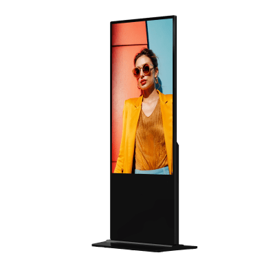 [DS-D6055UN-D/S] Pantalla de 55" 4K para Publicidad Digital / Base para Piso (Totem) / Gestión de Contenido y Control Centralizado