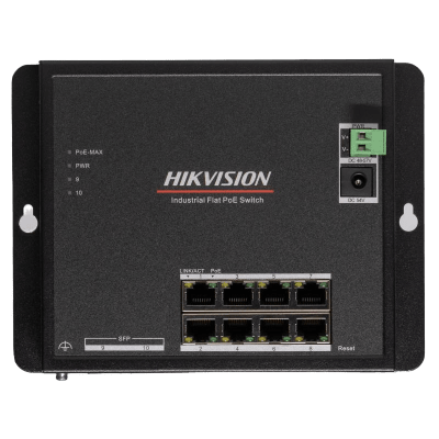 [DS-3T1510P-SI-FLT] Switch Industrial / Administrable Gigabit / 8 Puertos Gigabit PoE+ (30 W) / 2 Puertos SFP / 240 W Total / 48 a 57 VCD / Ideal para Proyectos / 300 Metros de Distancia