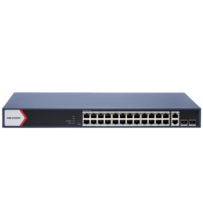[DS-3E1528P-EI/M] Switch Gigabit PoE+ / Administrable / 24 Puertos 1000 Mbps PoE+ / 2 Puertos 1000 Mbps Uplink  / 2 Puertos SFP Uplink / Configuración Nube Hik-Partner Pro / Modo Extendido hasta 300 Metros / 230 W