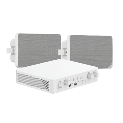 [DS-QAE-KIT-0120G] Kit de Audio | 70/100V | 2 Altavoces de pared | Bluetooth | Color Blanco | Hik-Connect 