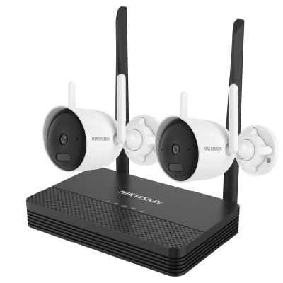 [NKS422WBH] Kit IP Inalámbrico 2 Megapixel (1080p) / NVS 4 Canales / 2 Cámaras Bala para Exterior con Lente 2.8 mm y Dual Light (30 mts IR + 20 mts Luz Blanca) / Audio Bidireccional (Micrófono y Bocina) / Soporta Micro SD de 512 GB