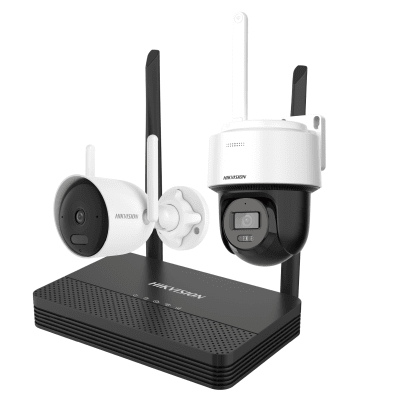 [NKS422WBPH] Kit IP Inalámbrico 2 Megapíxel / NVS 4 Canales / 1 Cámara Bala Exterior + 1 Cámara Turret Interior con Lente 2.8 mm y Dual Light / Audio Bidireccional (Micrófono y Bocina) / Soporta Micro SD de 512 GB