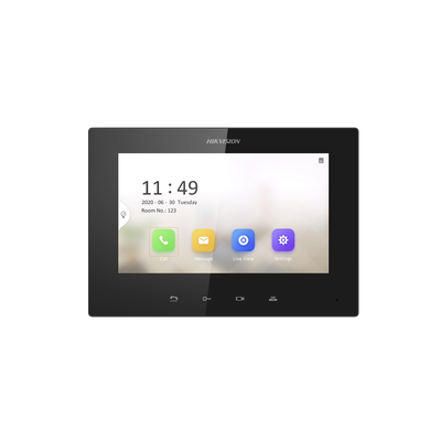 [DS-KH6320-LE1(B)] Monitor IP Lite TOUCH 7" para Videoportero IP / Vídeo en Vivo / PoE Estándar / Apertura Remota / Llamada Entre Monitores / Audio de dos vías 