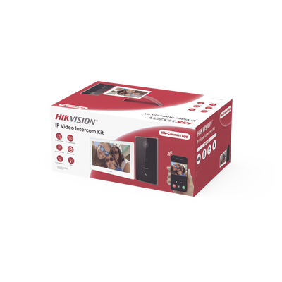 [DS-KIS608-P] Kit de Videoportero IP / Frente de calle para exterior / 2MP / Lector de Tarjeta MiFARE / Monitor Interior / WiFi / Pantalla de 7" Touch