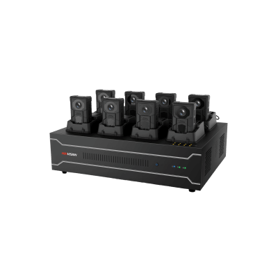[DS-MH4172I] Estación de Acoplamiento para Cámaras Corporales DS-MH4172I / Carga y Recopilación de Datos para 8 Cámaras / 4 HDD de 2 TB a 6 TB / Interfaz USB 3.0 y Ethernet / Compatible con Windows 10