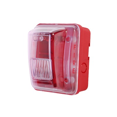 [HGOE-R] Cubierta para instalar sirenas estrobo en exterior compatible con estrobos sirenas Hochiki color rojo