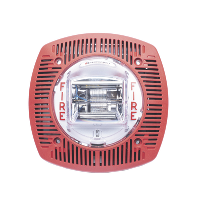 [SSPK-24PR] Bocina con estrobo para pared color roja