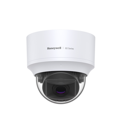 [HC60W35R2] Domo IP 5 MP / Lente Mot. 2.7 a 13.5 mm / Interior / 30 mts IR / H.265 / NDAA / ONVIF / IP52 / IK10 / Detección Sabotaje / Movimiento / Rostros / Intrusión / Merodeo / Objeto Abandonado / Audio I/O / PoE / Serie 60 / Honeywell Security