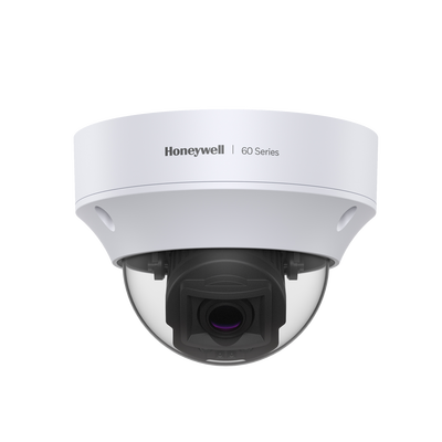 [HC60W45R2] Domo IP 5 MP / Lente Mot. 2.7-13.5 mm / Exterior / 50 mts IR / H.265 / NDAA / ONVIF / IP67 / IK10 / Detección Sabotaje / Movimiento / Rostros / Intrusión / Merodeo / Objeto Abandonado / Alarmas y Audio I/O / PoE / Serie 60 Honeywell Security