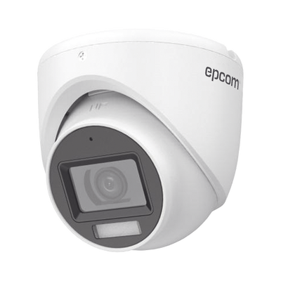 [E8-TURBO-DLX] [Dual Light + ColorVu] Turret TURBOHD 2 Megapixel (1080p) / Lente 2.8 mm / 30 mts IR + 20 mts Luz Blanca / Gran Angular 101° / Exterior IP67 / Micrófono Integrado /  4 Tecnologías /  Metal 