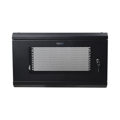 [SR1906LH3P] Gabinete de Pared de 6U con Puerta Perforada, 455 mm de Profundidad Total, Rack de 19'', Acero Reforzado Color Negro