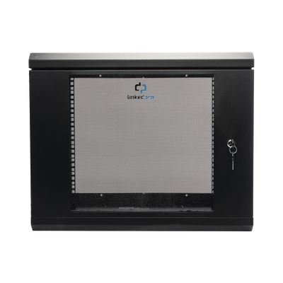 [SR1909LH3G] Gabinete de Pared de 9U con Puerta de Cristal Templado, 455 mm de Profundidad, Rack de 19'', Acero Reforzado Color Negro.