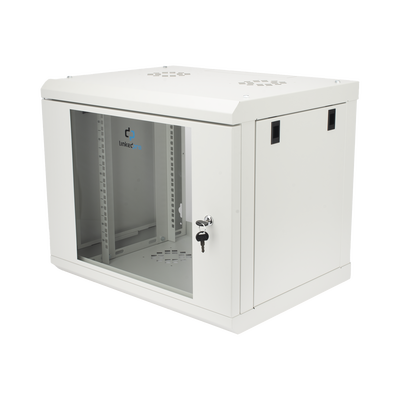 [SR1909LH3GW] Gabinete de Pared de 9U con Puerta de Cristal Templado, 479.5 mm de Profundidad, Rack de 19'', Acero Reforzado Gris Mate