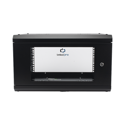 [SR1906LH3GA] Gabinete de Pared con Puerta de Cristal Templado, 455mm de Profundidad, 6U Rack de 19'', Acero Reforzado