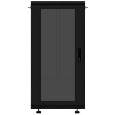 [LES-60-60-24UG] Gabinete Rackeable 19 Pulgadas / 24 Unidades / Piso / Puerta de Cristal / Acero Calibres 16-18-20 / Capacidad 750 Kg / Dimensiones 600x605x1190 mm (23.6x23.8x46.9 in) / Ventilación 120 mm, Niveladores Incluidos