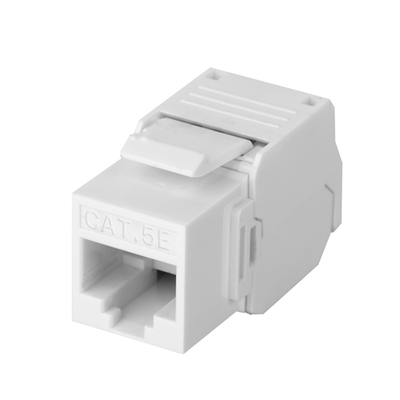 [LP-KJ-516-TTWH] Módulo Jack Keystone Cat5e (Toolless), con Terminación en Ángulo 180 - Color Blanco, Compatible con Faceplate y Patchpanel Linkedpro