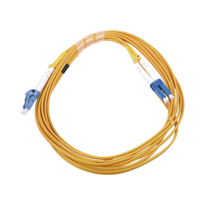 [LP-FO-LCU-LCU-03] Jumper de Fibra Óptica Monomodo 9/125 LC/UPC-LC/UPC, PVC, 2.0 mm, Dúplex, Amarillo, 3 Metros (9.84 Pies)
