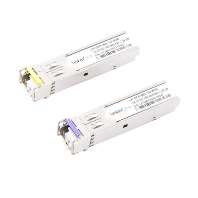 [LP-SFP-BD-1G-80] Transceptores Ópticos Bidireccionales SFP (Mini-Gbic) / Monomodo 1490 & 1550 nm / 1.25 Gbps / 1000BASE-BX / Conector LC/UPC Simplex / DDM / Hasta 80 km / 2 Piezas 