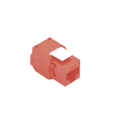 [LP-KJ-610-TTRD] Módulo Jack Keystone Cat6 (Toolless), con Terminación en Ángulo 180 - Color Rojo, Compatible con Faceplate y Patchpanel Linkedpro