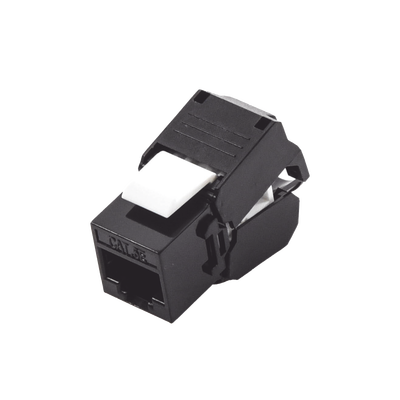 [LP-KJ-516-TTBK] Módulo Jack Keystone Cat5e (Toolless), con Terminación en Ángulo 180 - Color Negro, Compatible con Faceplate y Patchpanel Linkedpro