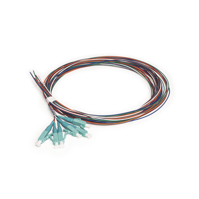 [LP-FO-MM-PIG-06-LC] Kit de 6 Pigtails LC Multimodo OM3 50/125, Conectores Aqua, 2 Metros (6.56 Pies)