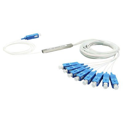 [LP-PLC-1X8UPC] Splitter (Divisor Óptico) tipo PLC, de 1x8, conectores SC/UPC 