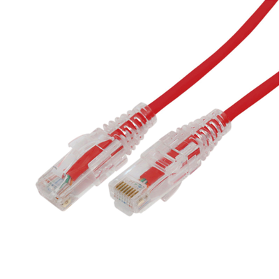 [LP-UT6A-100-RD28] Cable de Parcheo Slim UTP Cat6A - 1 Metro (3.28 Pies) Rojo, Diámetro Reducido (28 AWG)