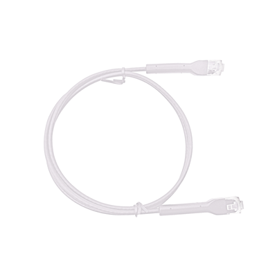 [LP-PSLIM-1WH] Mini Patch Cord Cat6 Ultra Slim 1 Metro (3.28 Pies) Blanco ? Ahorra Espacio sin Organizadores, con Bota Flexible