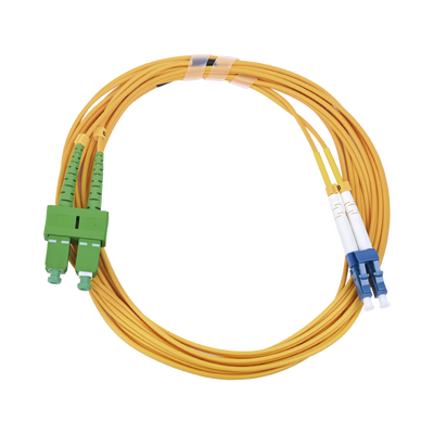 [LP-FO-D-LCU-SCA-03] Jumper de Fibra Óptica Monomodo 9/125 LC/UPC-SC/APC, PVC, 2.0 mm, Dúplex, Amarillo, 3 Metros (9.84 Pies)