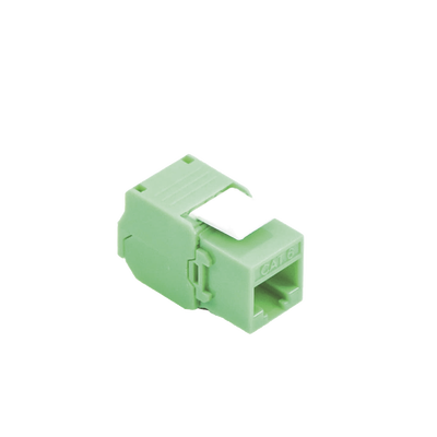 [LP-KJ-610-TTGR] Módulo Jack Keystone Cat6 (Toolless), con Terminación en Ángulo 180 - Color Verde, Compatible con Faceplate y Patchpanel Linkedpro