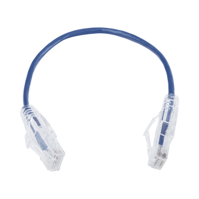 [LP-UT6-020-BU28] Cable de Parcheo Slim UTP Cat6 - 20 cm (7.87 Pulgadas) Azul Diámetro Reducido (28 AWG)