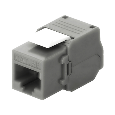 [LP-KJ-516-TTGY] Módulo Jack Keystone Cat5e (Toolless), con Terminación en Ángulo 180 - Color Gris, Compatible con Faceplate y Patchpanel Linkedpro