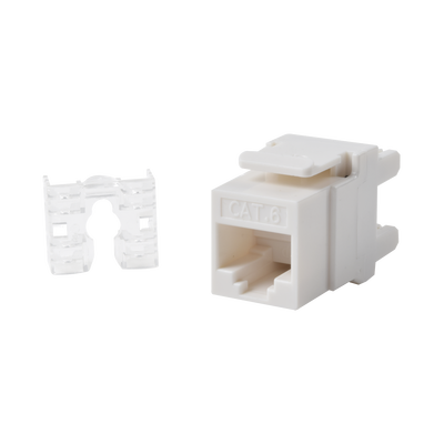 [LP-KJ-649-WH] Módulo Jack Keystone Cat6 con Terminación 110 (Punchdown) Ángulo 180 - Color Blanco