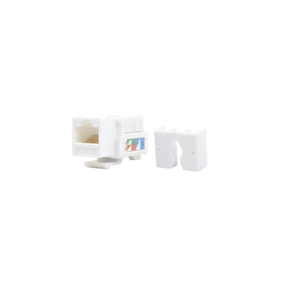 [LP-KJ-505-WH] Módulo Jack Keystone Cat5e con Terminación 110 (Punchdown) para Faceplate - Color Blanco