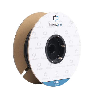 [EF-50-SC] Carrete de Fibra Óptica Monomodo con Conectores SC-SC Duplex, Reforzada con Kevlar, de 50 Metros (164.04 Pies), Para Instalaciones Subterráneas por Tubería