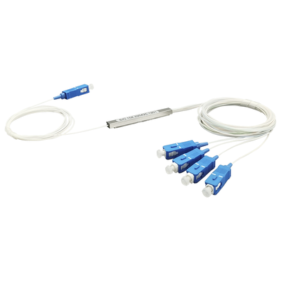 [LP-PLC-1X4UPC] Splitter (Divisor Óptico) tipo PLC, de 1x4, conectores SC/UPC 