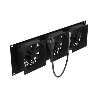 [LP-VENT-03X3U] Kit de 3 Ventilador 110 Vca (12 x 12 cm) con Clavija 5-15P. Para instalación en Postes Rack